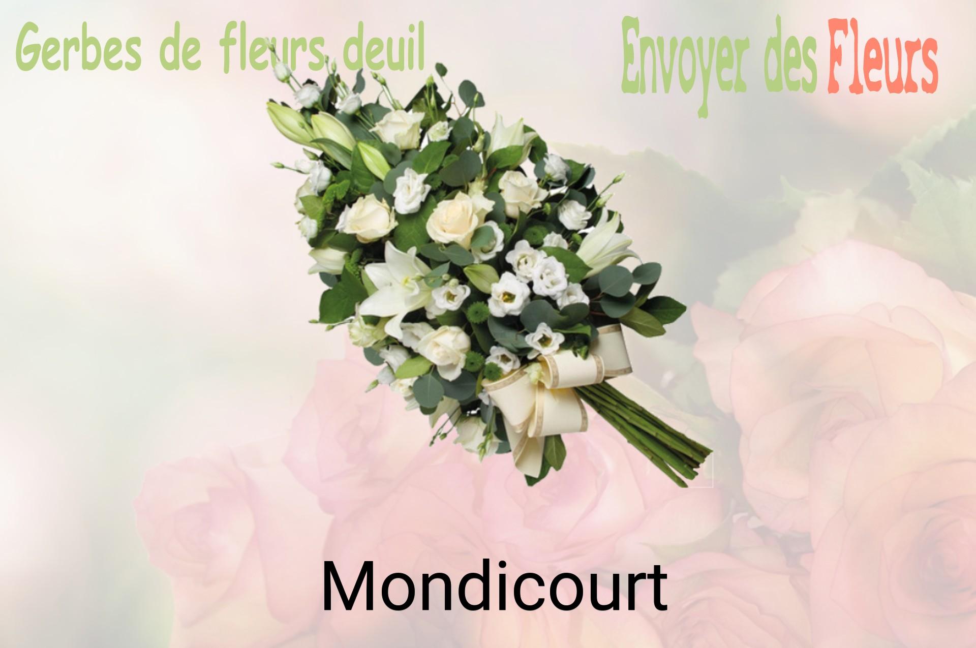 Gerbe de fleurs de deuil livrée à Mondicourt